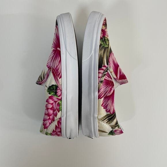 Vans Off the Wall Hibiscus Floral Print Slip On Shoes Women Size 5 Men Size 3.5 - Picture 8 of 14